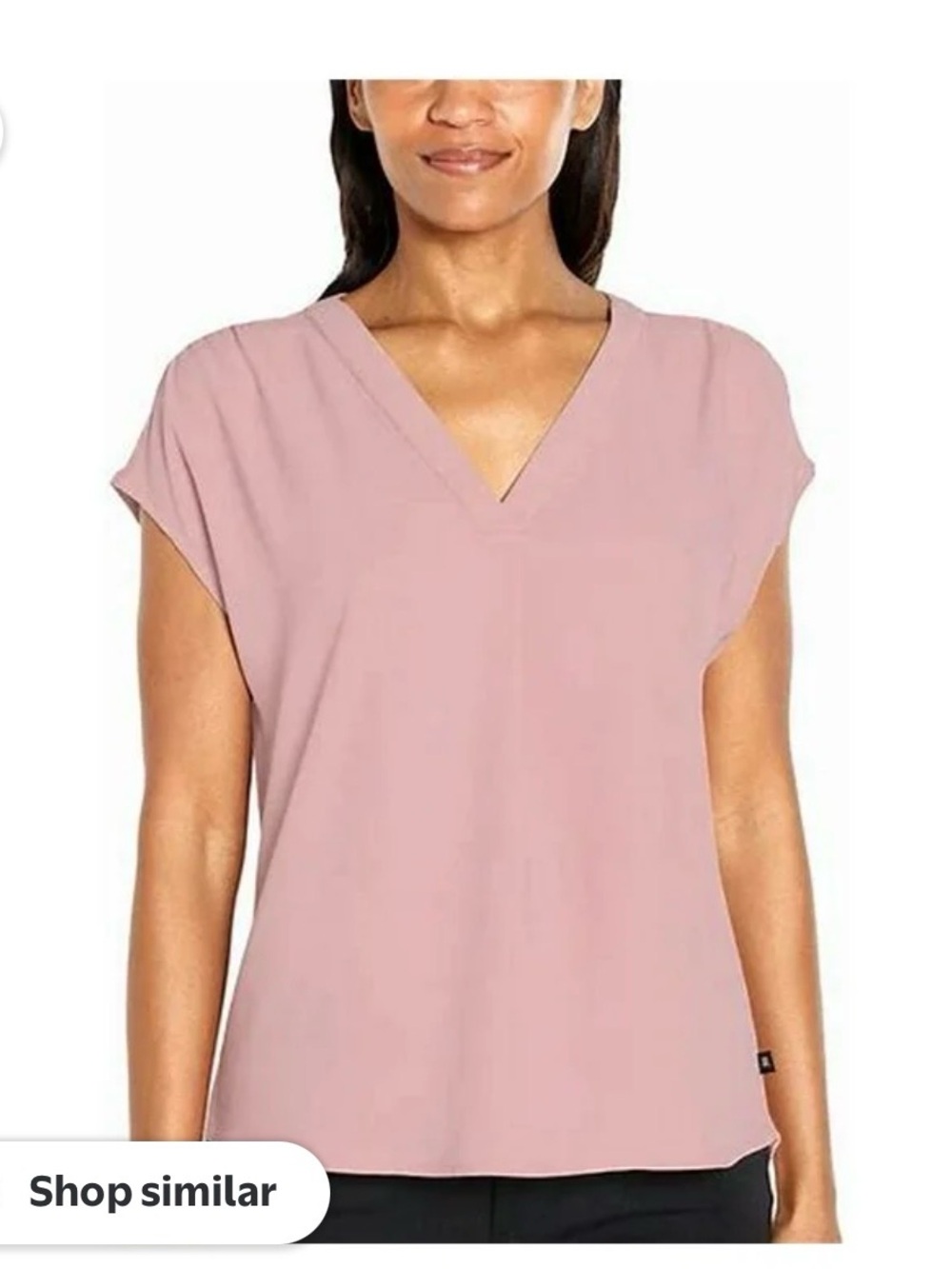 Banana Republic Mauve V-Neck Short Sleeve Blouse